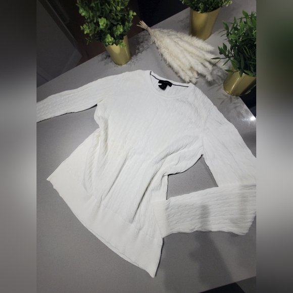 CALVIN KLEIN Très beau pull en tricot extensible de couleur blanc - Picture 2 of 7